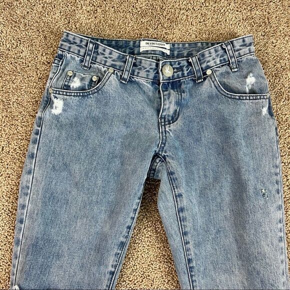One by One Teaspoon Freebirds Low Rise Skinny Leg Distressed Jeans Women's 26 - Picture 2 of 7
